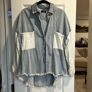 Vici color block jean jacket